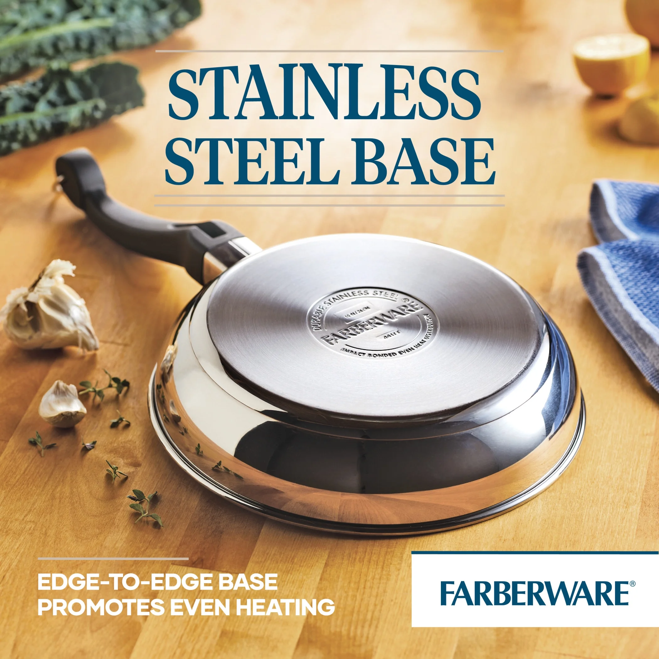 Farberware Classic Traditions 12 Pcs Stainless Steel Cookware Set Induction Compatible with Ceramic Nonstick Frying Pans and Cooking Utensils, Metal Utensil Safe, Dishwasher Safe, Stainless Steel