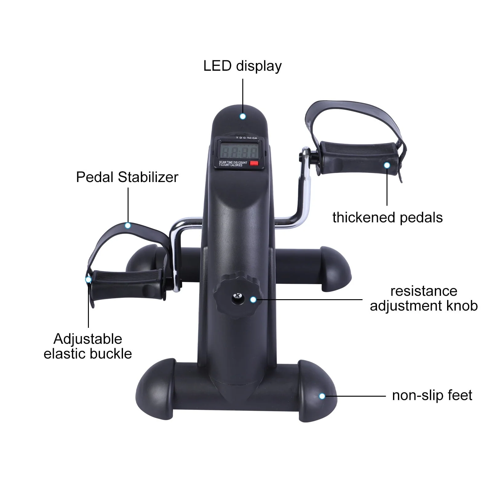Desk Bike Pedal Exerciser, Mini Exercise Bike Stepper Indoor Exercise, Elder Bike Pedal Exerciser Under Desk Fitness Equipment with LCD Screen Display