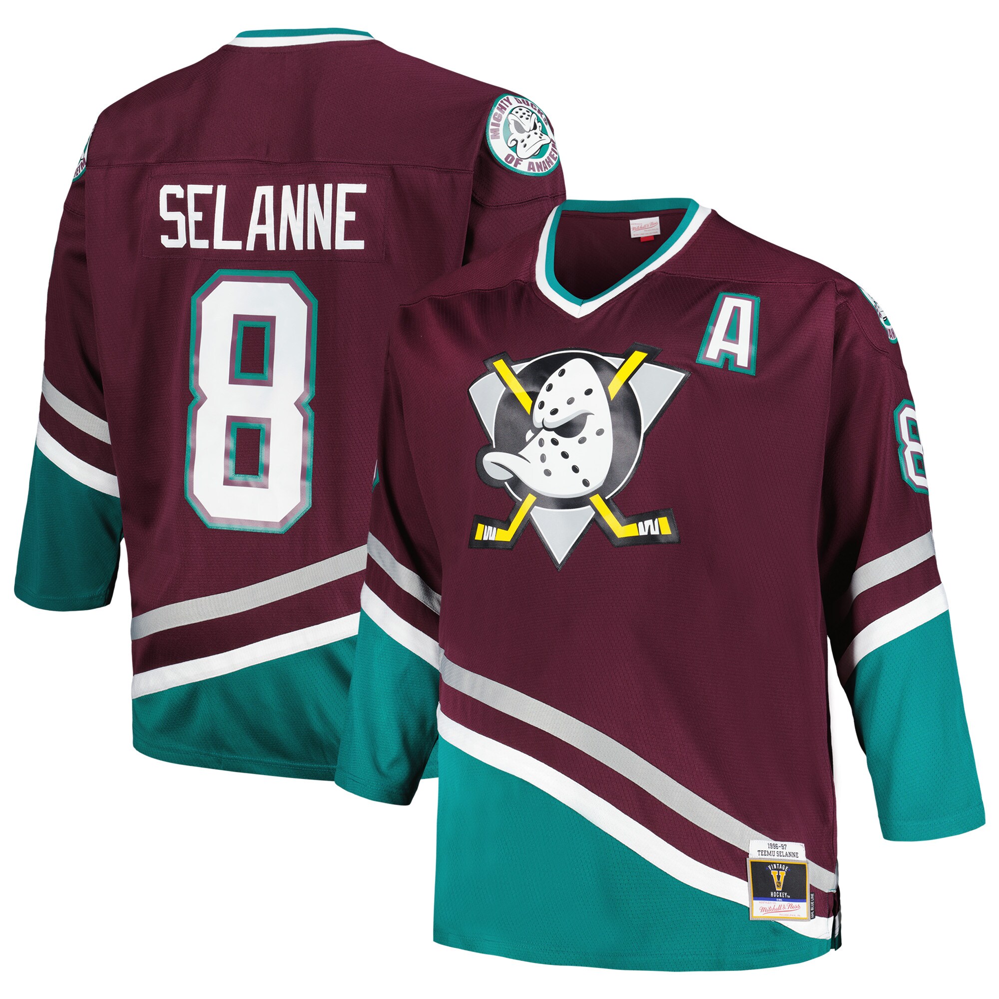 Teemu Selanne Anaheim Ducks Mitchell & Ness Big & Tall   Blue Line  Jersey – Purple