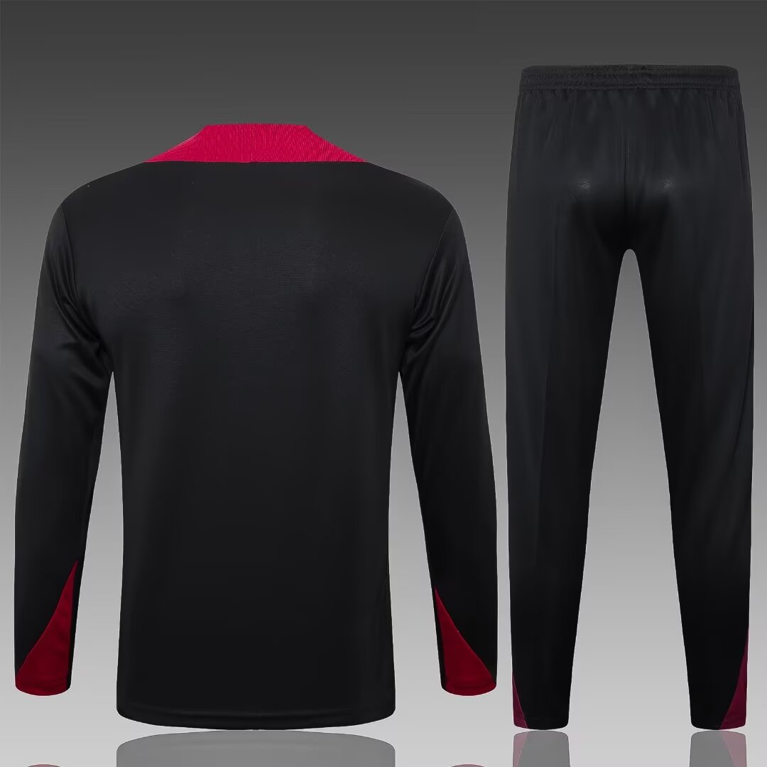 2024/2025 Psg Paris Saint-Germain Half-Pull Training Suit Black Jersey 1:1 Thai Quality