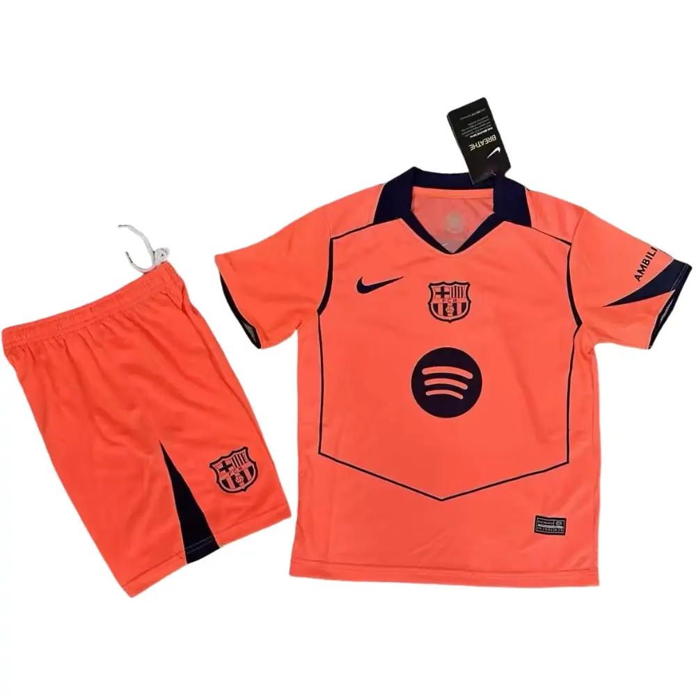 2025-26 Barcelona Second Away Jersey Children's Set - Fans Edition