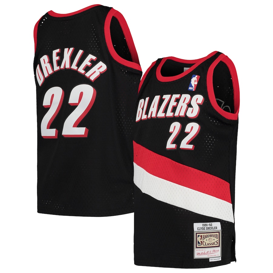 Portland Trail Blazers Clyde Drexler Mitchell & Ness Black 1991/92 Hardwood Classics Swingman Jersey