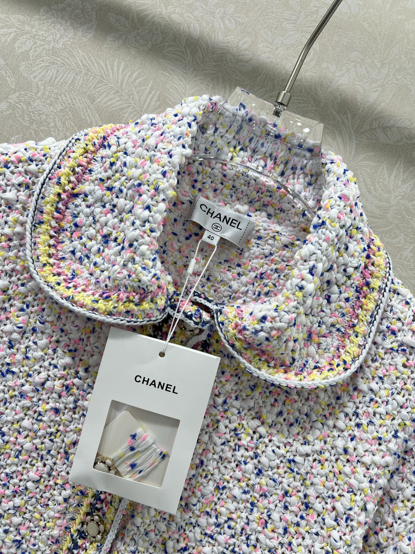 25 new lapel color dot sweater cardigan