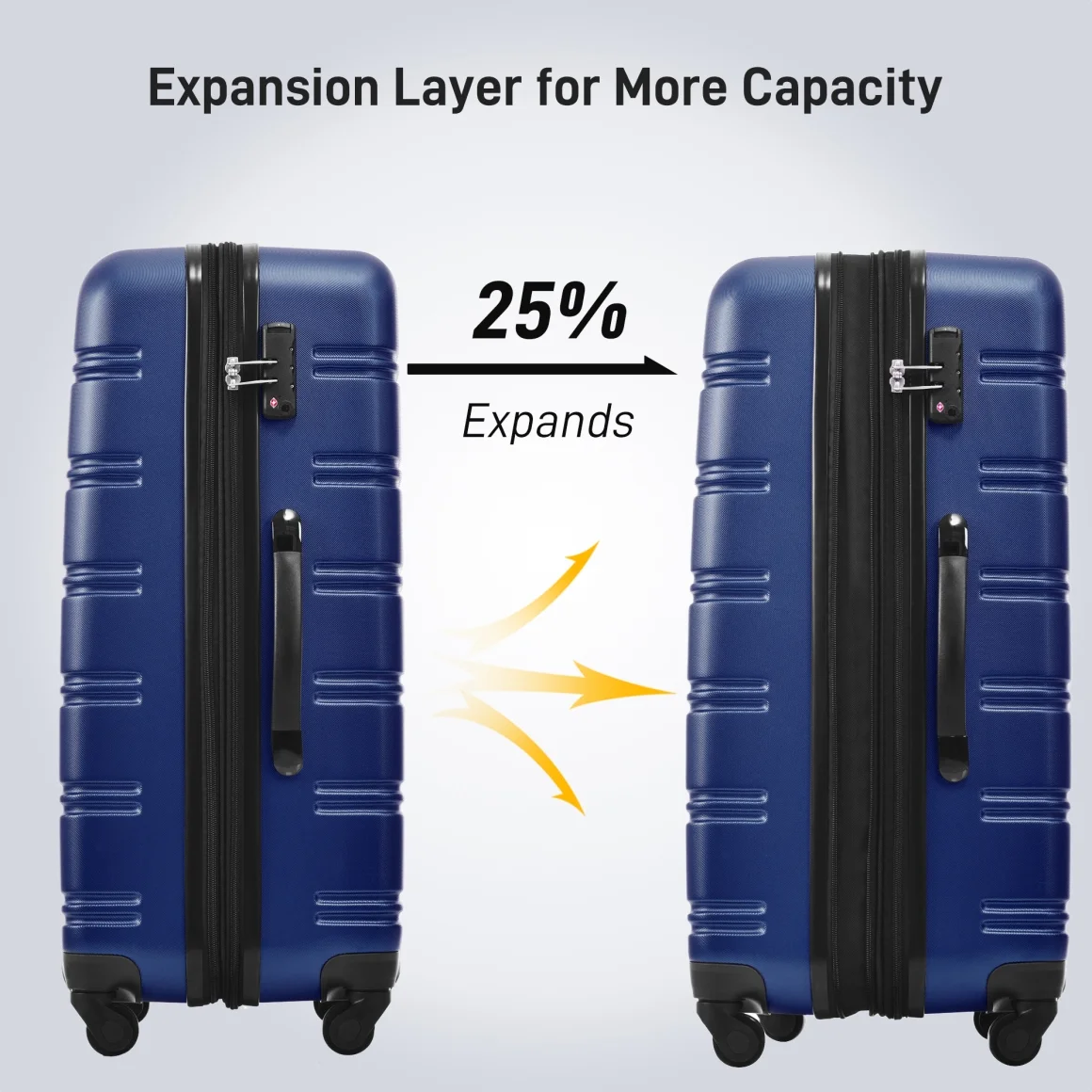 Luggage Sets 3 Piece, Hardside Expandable Ultra Durable PC Lightweight Carry On, Travel Suitcase Set with TSA Lock Spinner Wheels, Multicolor Purple