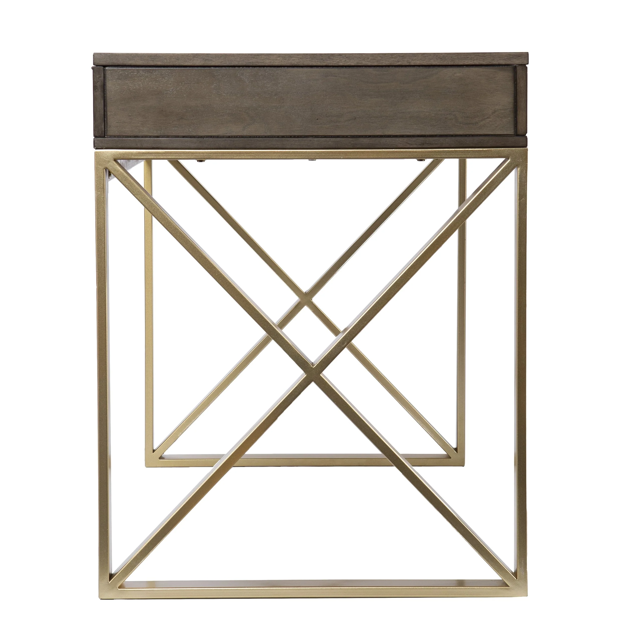 SEI Baridil Transitional Two-Tone Desk w/ Storage with Gray and Gold Finish