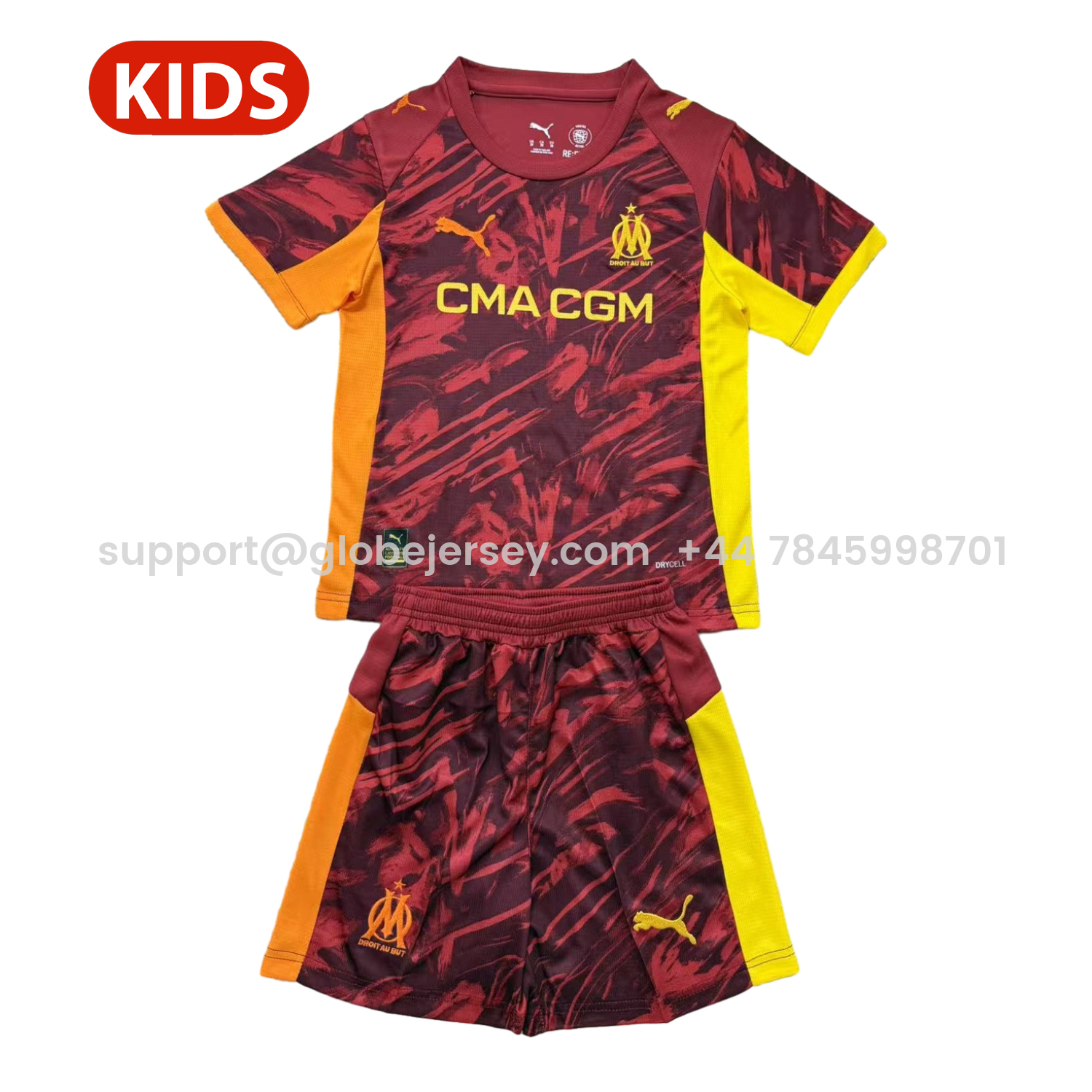 Marseille 25-26 Deep Red Goalkeeper Kids Kit