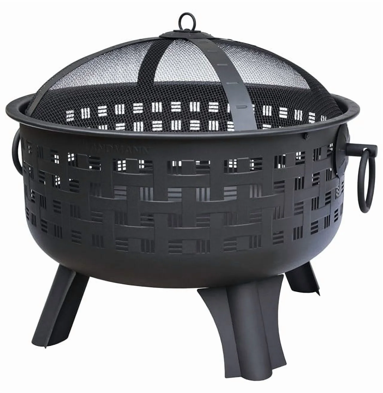 Gl Brunswick Fire Pit Darby Home,landmann,24 Inch Firebowl With Wide Rim, Durable Black Sand Paint Finish, Firebowl Hoop Handles, 25 Inch Poker-ETD25995