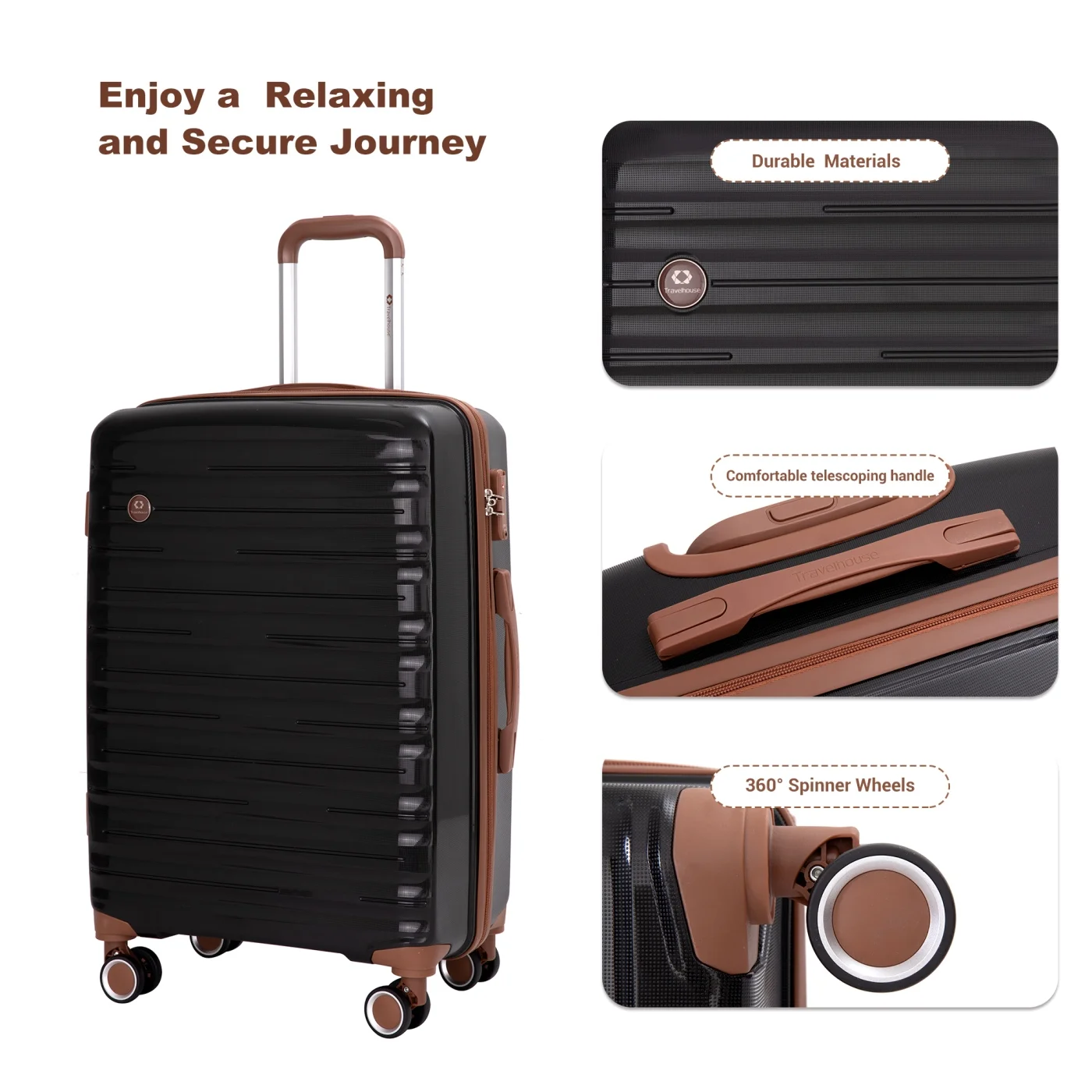 5-Piece Polyester Luggage Set with TSA Lock, Expandable Carry-On Suitcase and 360?�� Spinner Wheels in Blue, Complete Travel System for Versatile Packing