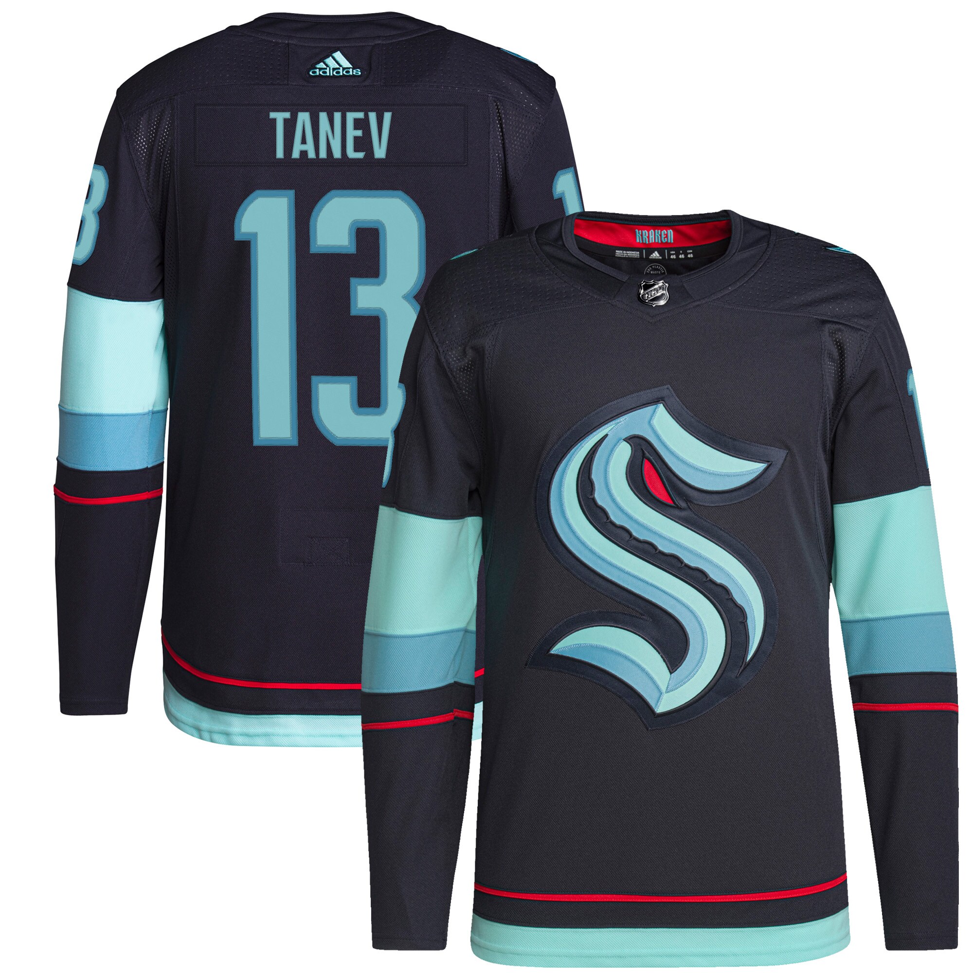 Brandon Tanev Seattle Kraken  Home  Primegreen   Jersey – Navy
