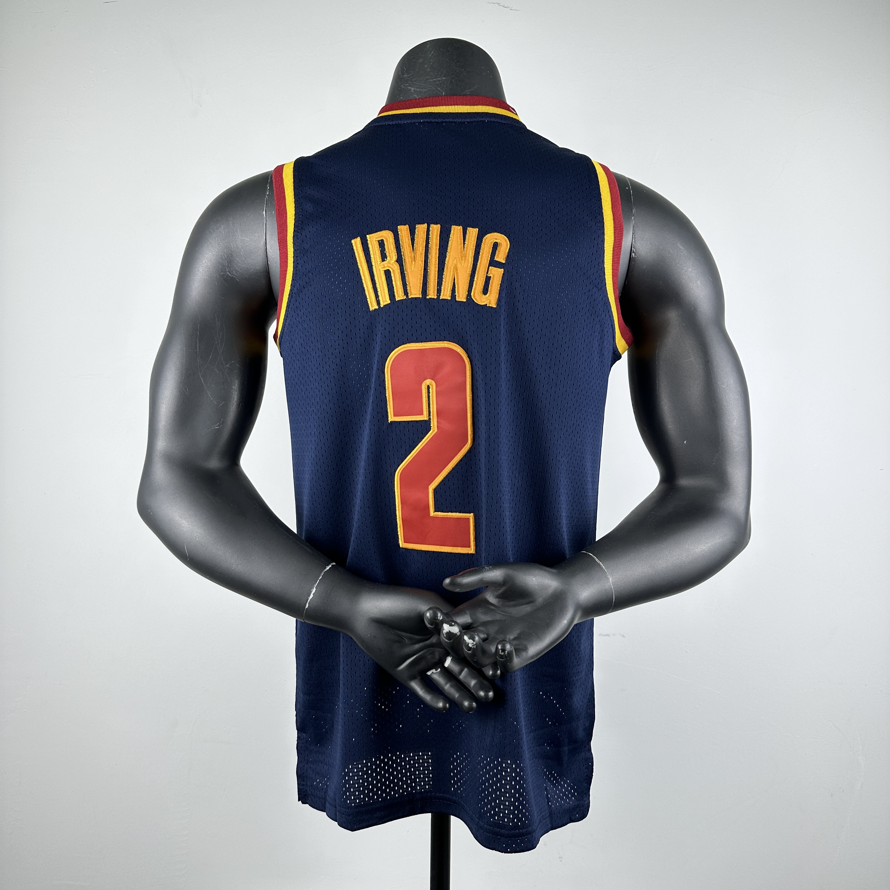 Embroidered MN Retro Jersey Cavaliers CAVS Navy Blue No. 2 Irving