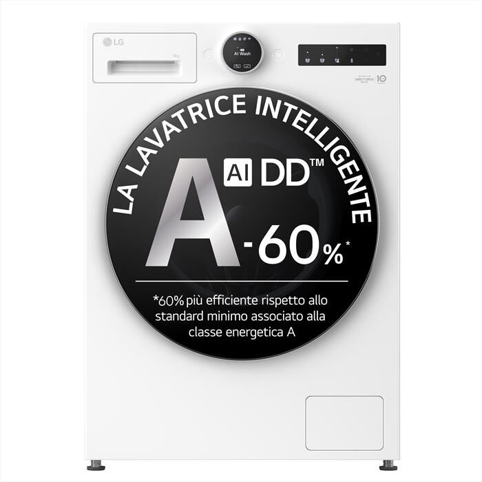 LG - Lavatrice AI DD F4X9009TWCE 9 Kg Classe A-Ivory White