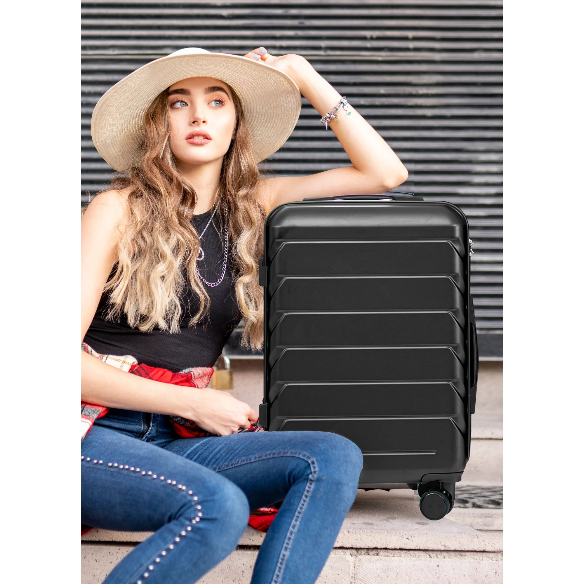 Luggage Sets 3 Piece(20/24/28), Expandable Carry On Suitcase with ABS Spinner Wheel TSA Lock
