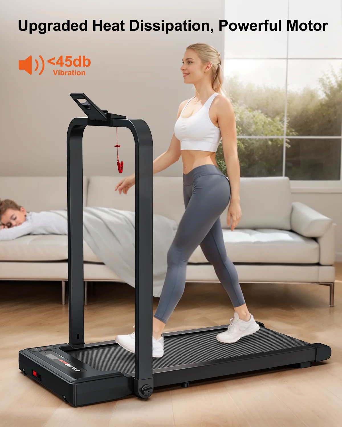[TREADMILL CLEARANCE] FYC 2.5HP Folding Treadmill with Adjustable Height Desk & Incline - Compact Electric Treadmill Bluetooth Speaker for Running Walking Foldable Portable  (Silver)