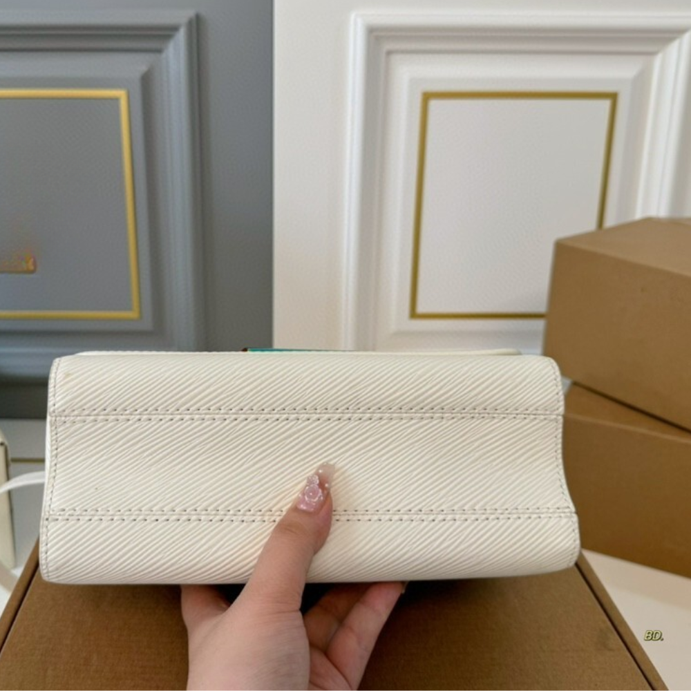Louis Vuitton Twist MM White Iridescent 8.5 Inches
