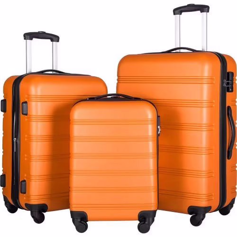 Expandable Suitcase Set of 3 with Double Spinner Wheels, Indestructible PP Material Hard Shell Luggage Sets TSA Lock, Carry on Expandable, Lightweight,20