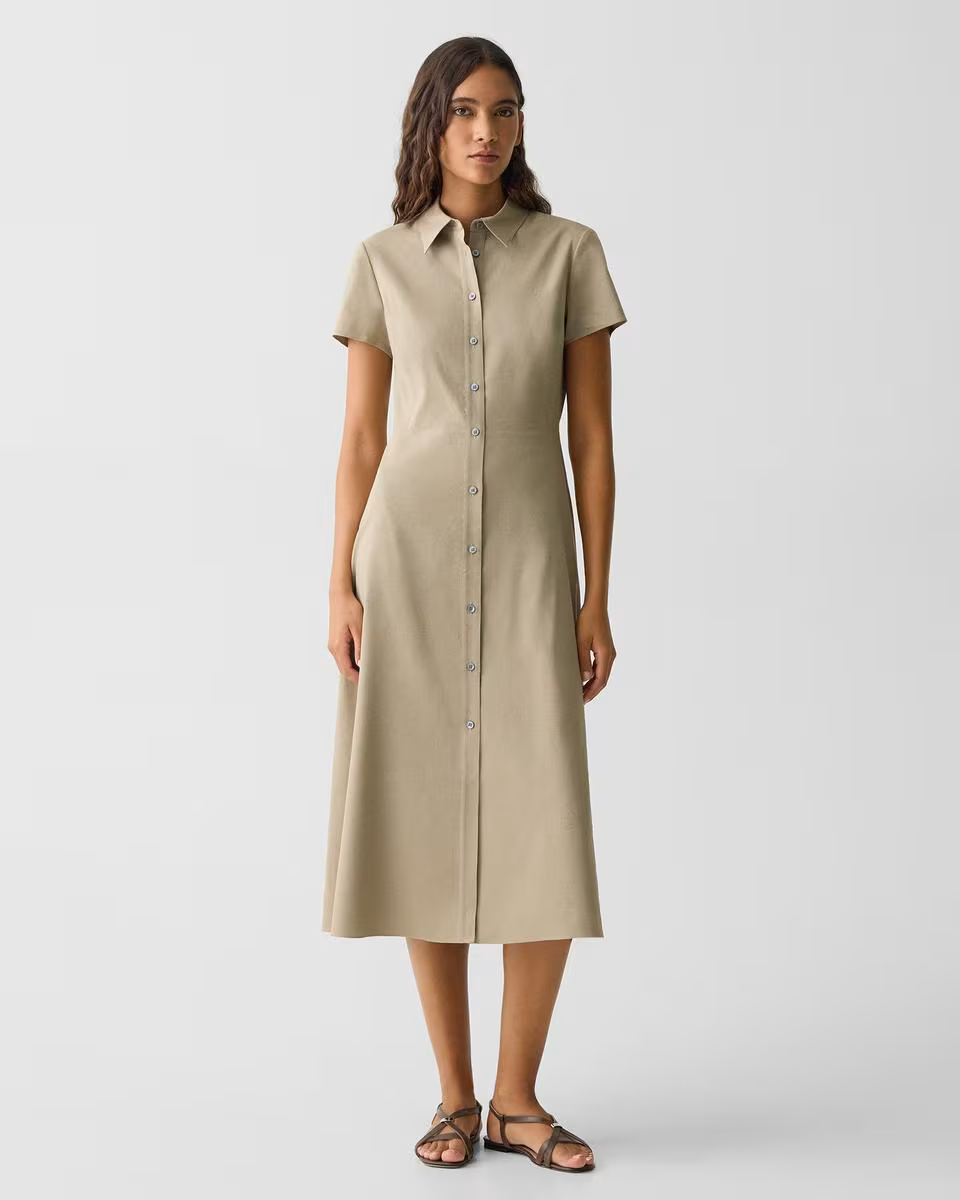 Midi Shirt Dress in Good Linen