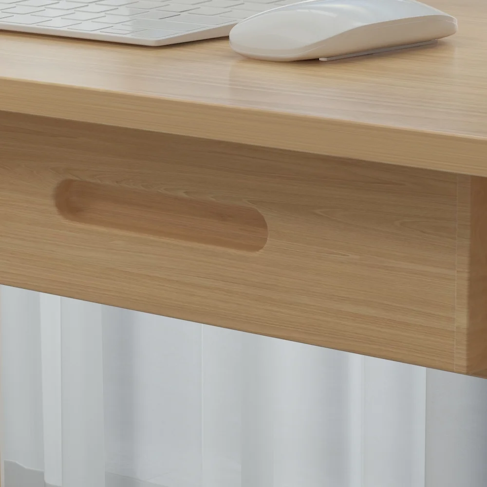 MONSLIPA Industrial Modern Wooden Desk with Storage Drawers, Office Computer Desk and Home Office Desk with Sturdy Wood Legs, 47
