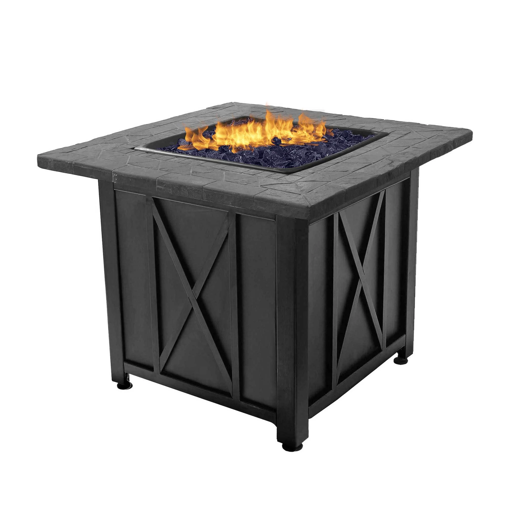 Endless Summer 30,000 BTU LP Gas Outdoor Fire Pit, Blue Fire Glass, Bronze