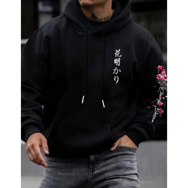 Men's Fleece Japanese Graphic Hoodies