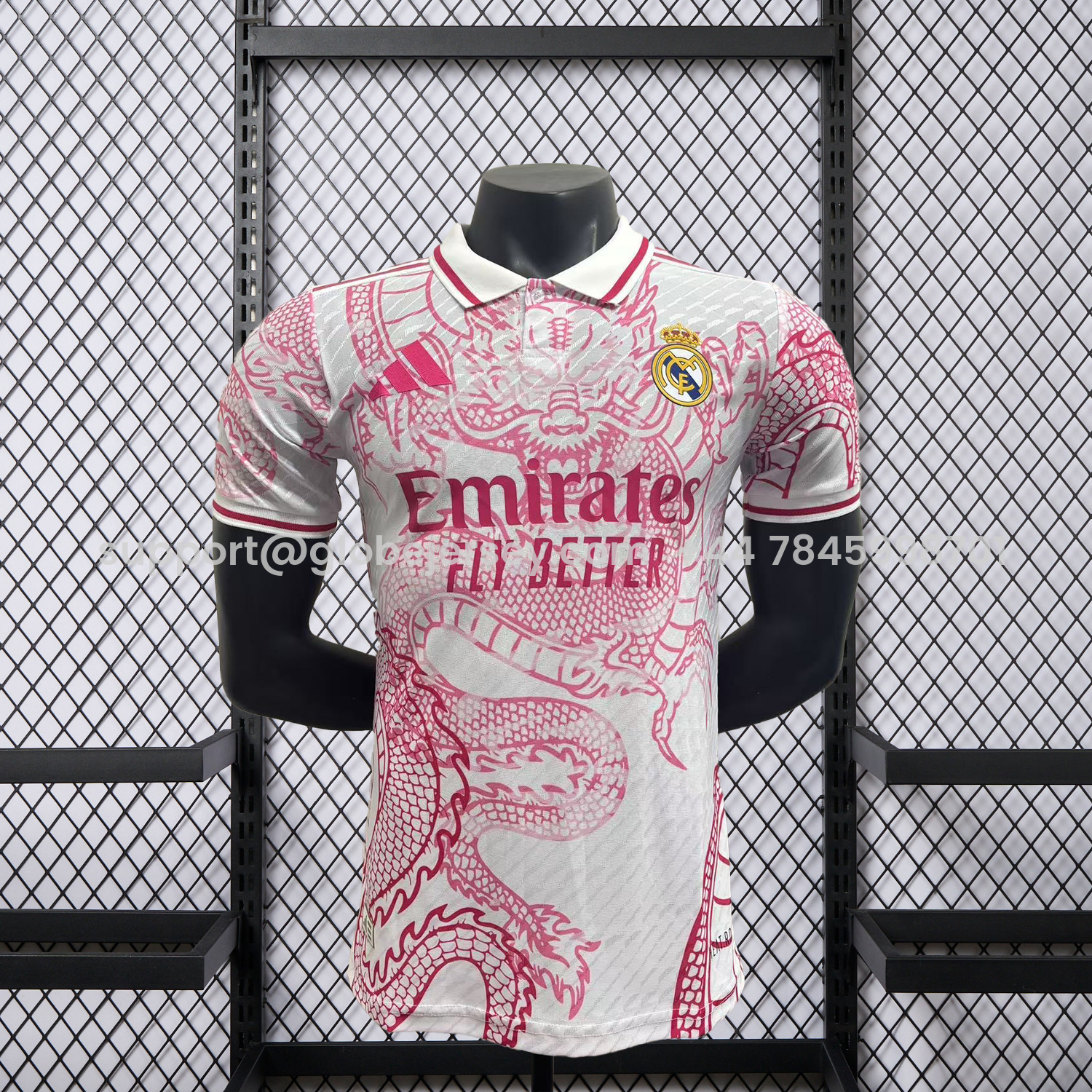 Real Madrid 25-26 Pink and White Dragon Pattern Jersey - Player Version