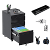AOBABO 3 Drawer Metal Lateral File Storage Cabinet,Letter/Legal/A4 Size Locking Steel Filing Storage Cabinet for Office,Black,Assembly Required