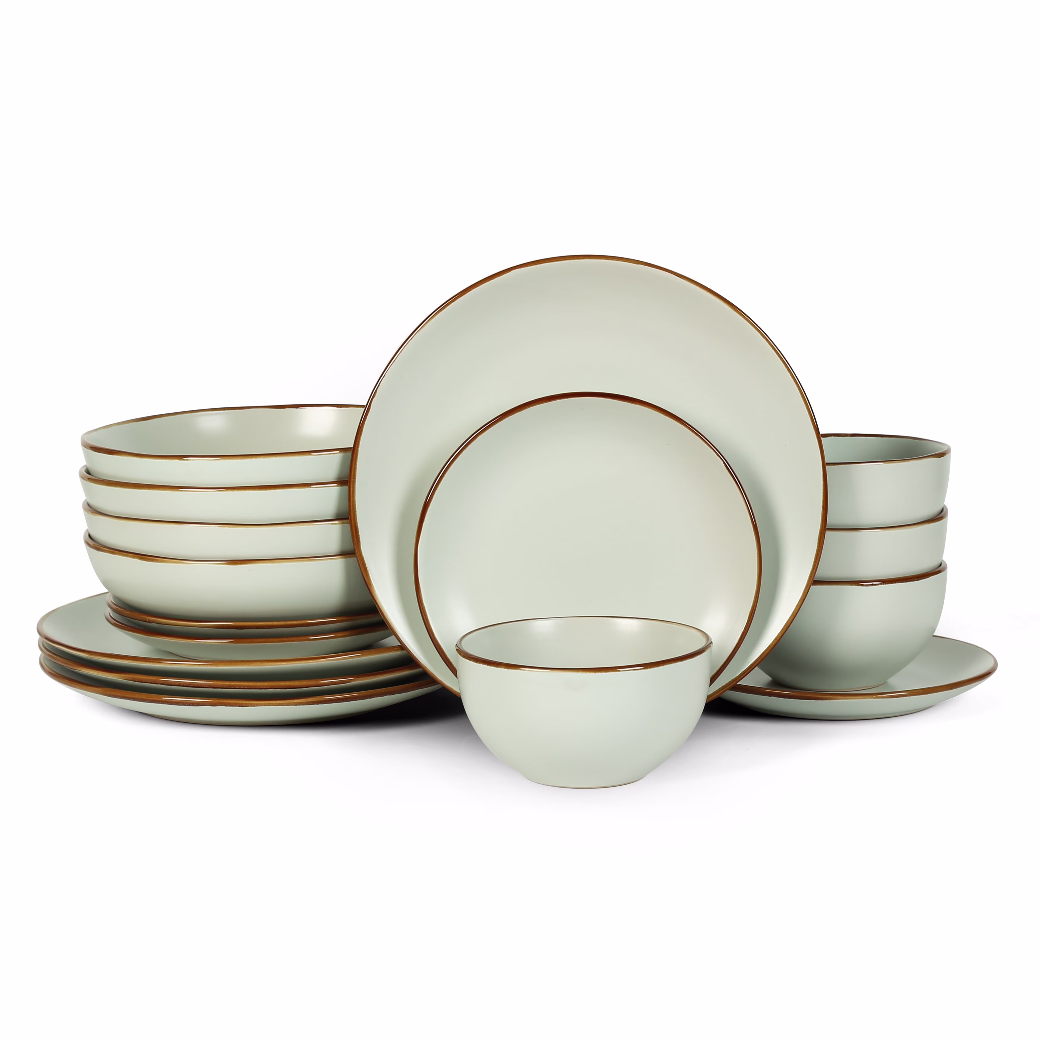Stone + Lain Brasa Stoneware Collection Dinnerware Set, 32-Piece Service for 8, Blue