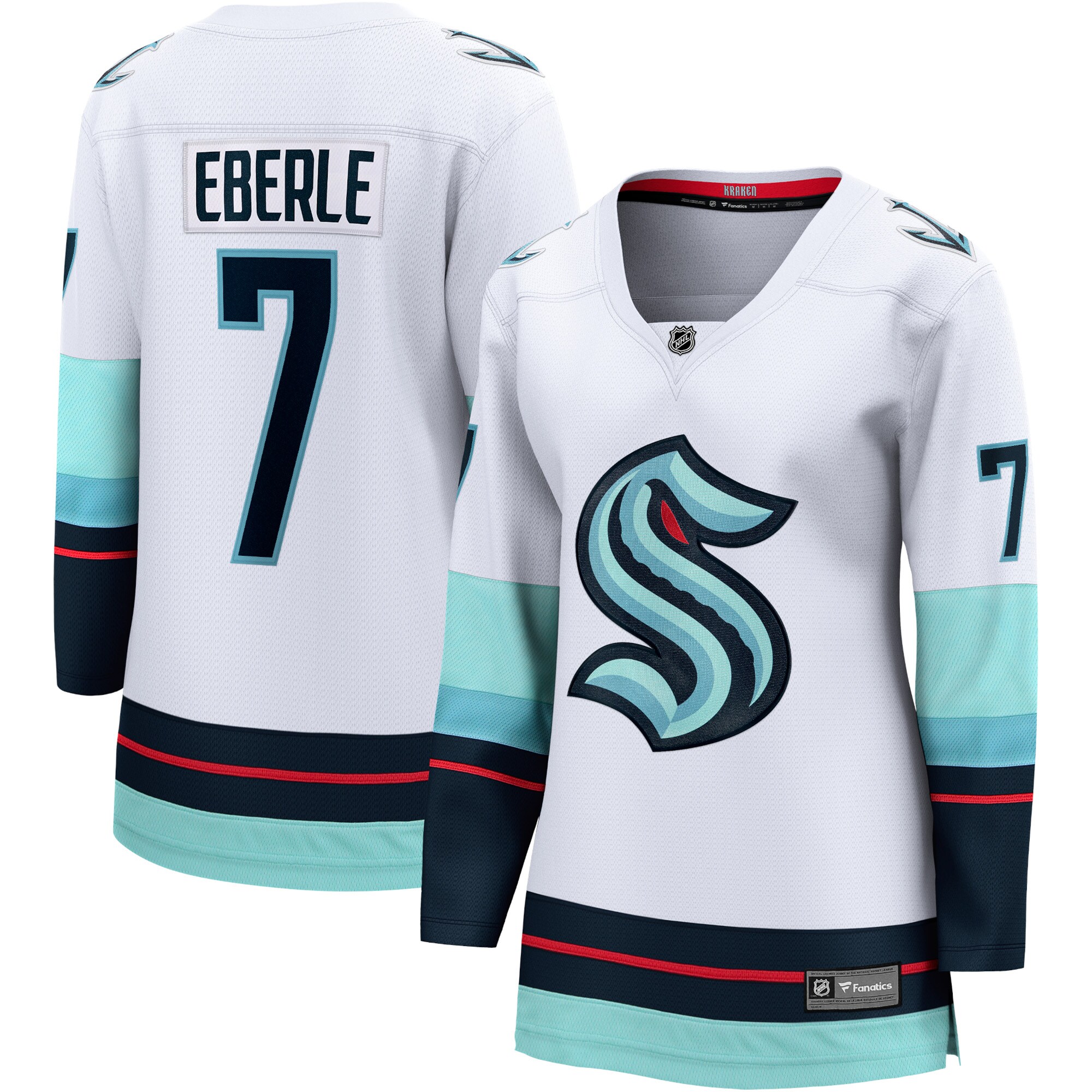 Jordan Eberle Seattle Kraken Fanatics Women’s Away Premier Breakaway   Jersey – White