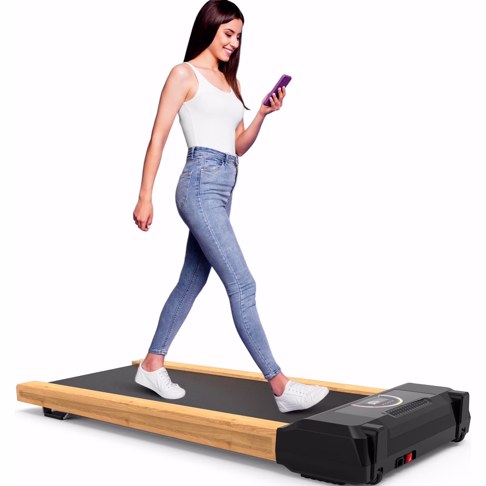 [TREADMILL CLEARANCE] FYC 2.5HP Folding Treadmill with Adjustable Height Desk & Incline - Compact Electric Treadmill Bluetooth Speaker for Running Walking Foldable Portable  (Silver)