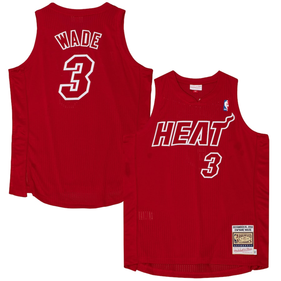 Men's Miami Heat Dwyane Wade Mitchell & Ness Scarlet 2012 Authentic  Jersey