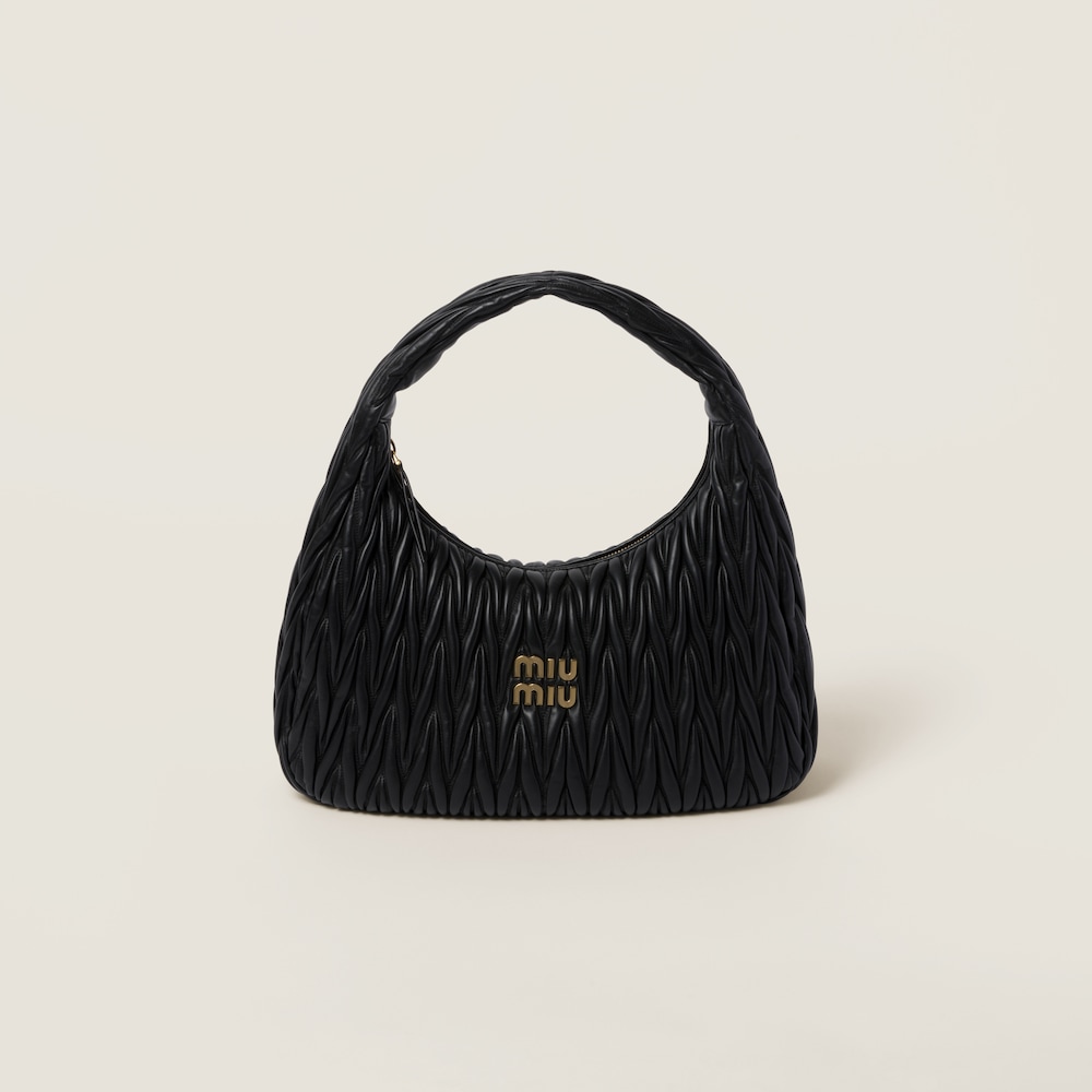 Maxi wander matelassé nappa leather hobo bag