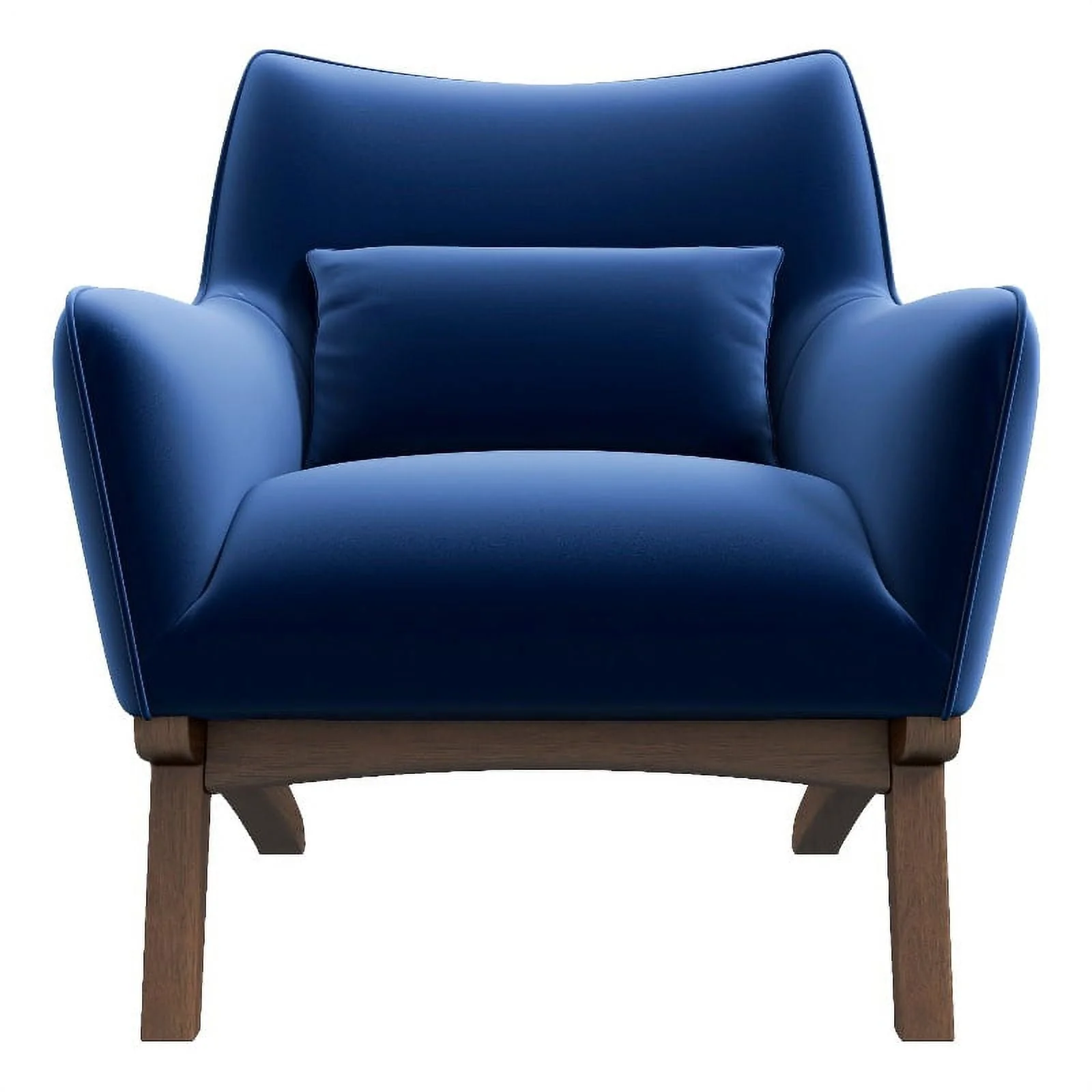Piedmont Mid Century Modern Furniture Style Orange Velvet Accent Armchair