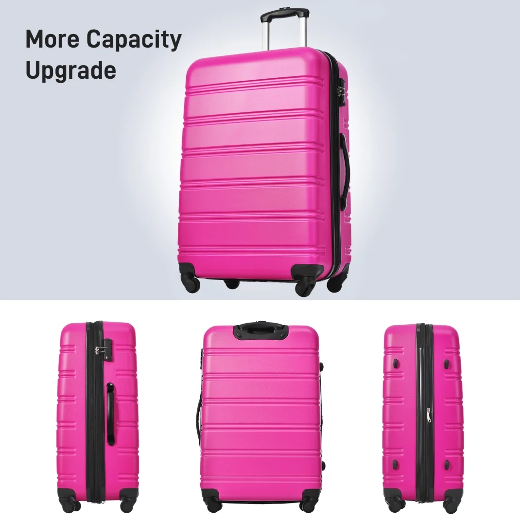 Luggage Sets 3 Piece, Hardside Expandable Ultra Durable PC Lightweight Carry On, Travel Suitcase Set with TSA Lock Spinner Wheels, Multicolor Purple