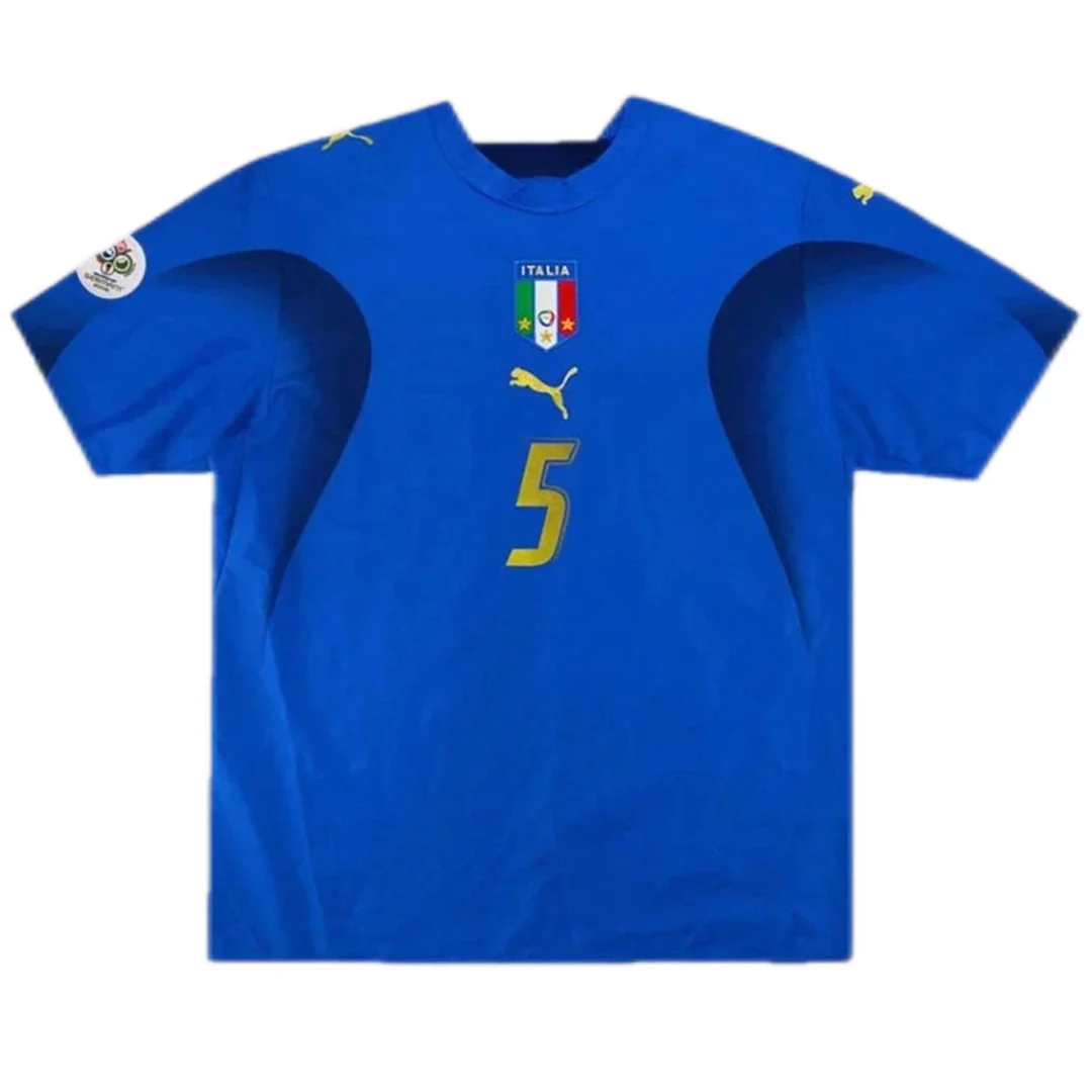 CANNAVARO #5 Italy 2006 Home Retro Football Jersey