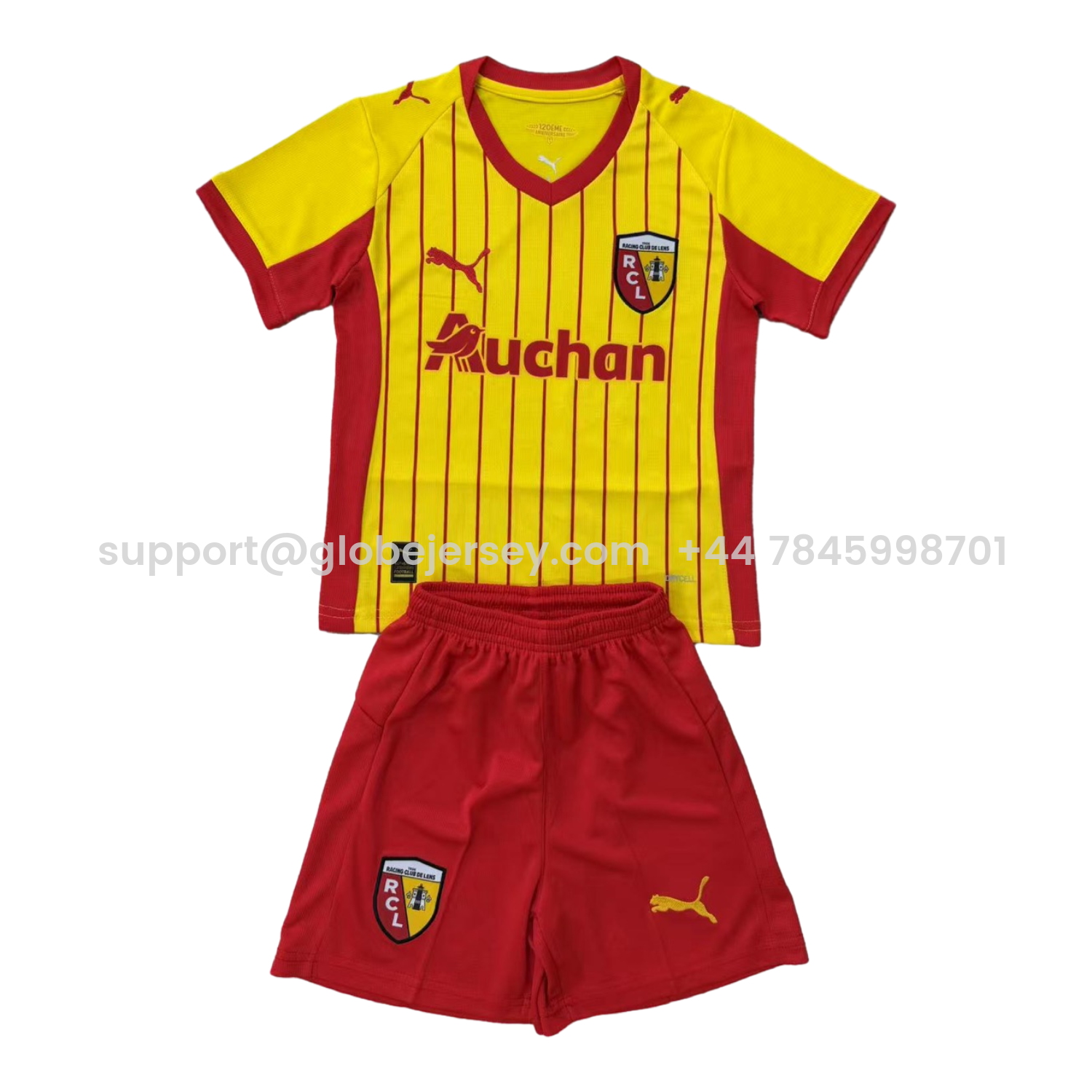 RC Lens 25-26 Home Men's Adult Jersey Set - Fans Version