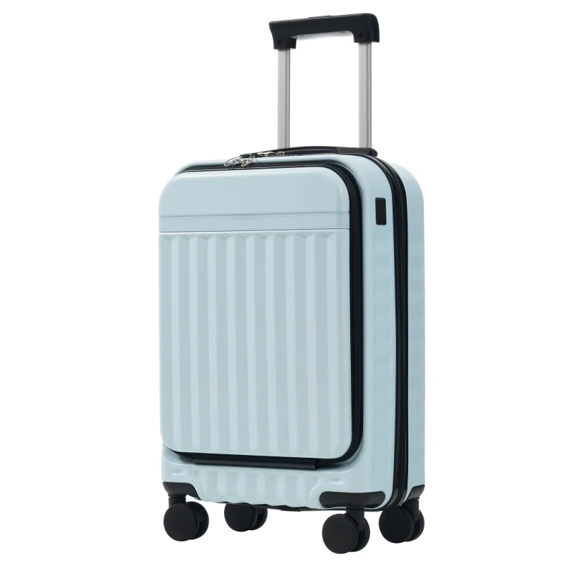 Front Opening Luggage Set 3 Piece, Hardside Carry on Suitcase with USB Port, Expandable Luggage with Handle Bag Spinner Wheels TSA Lock