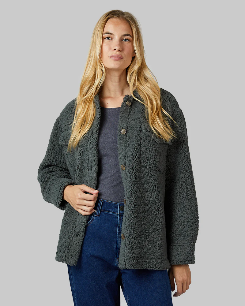 WOMEN'S COZY SHERPA SHIRT JACKET