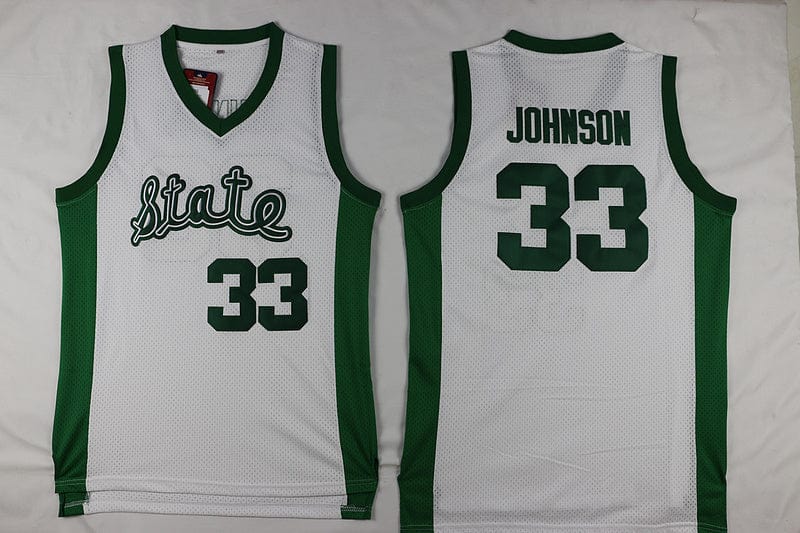 Michigan Spartans Magic Johnson 33# Premium Mesh White