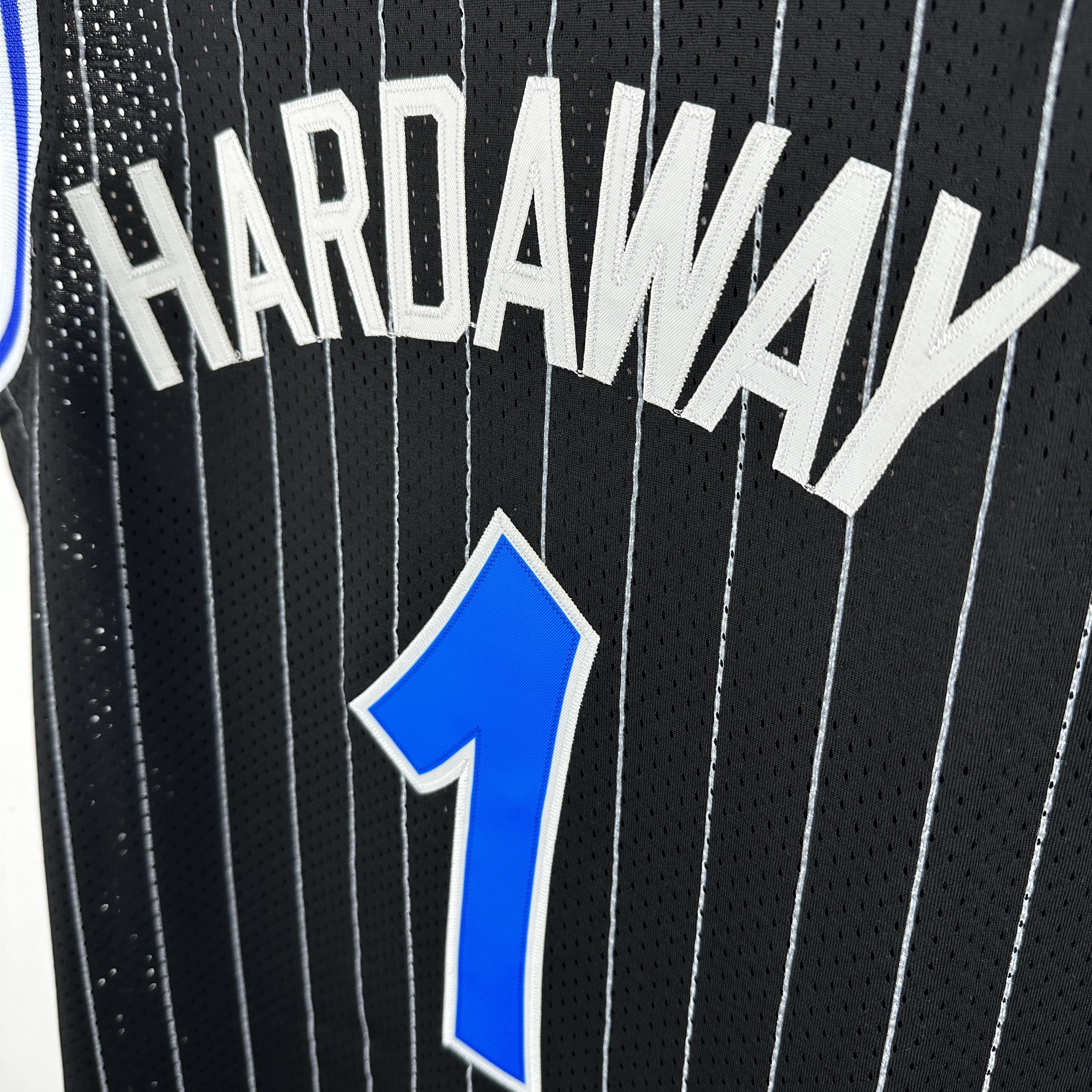 Embroidered MN Retro Jersey Magic 94/95 Season Stripes Black No. 1 Hardaway