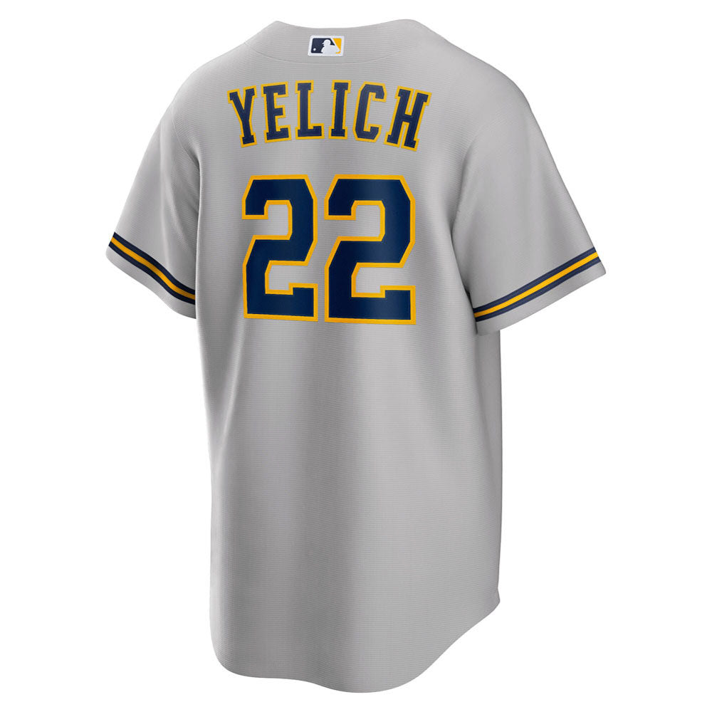 Men's Milwaukee Brewers Christian Yelich Alternate Player Jersey - Gray