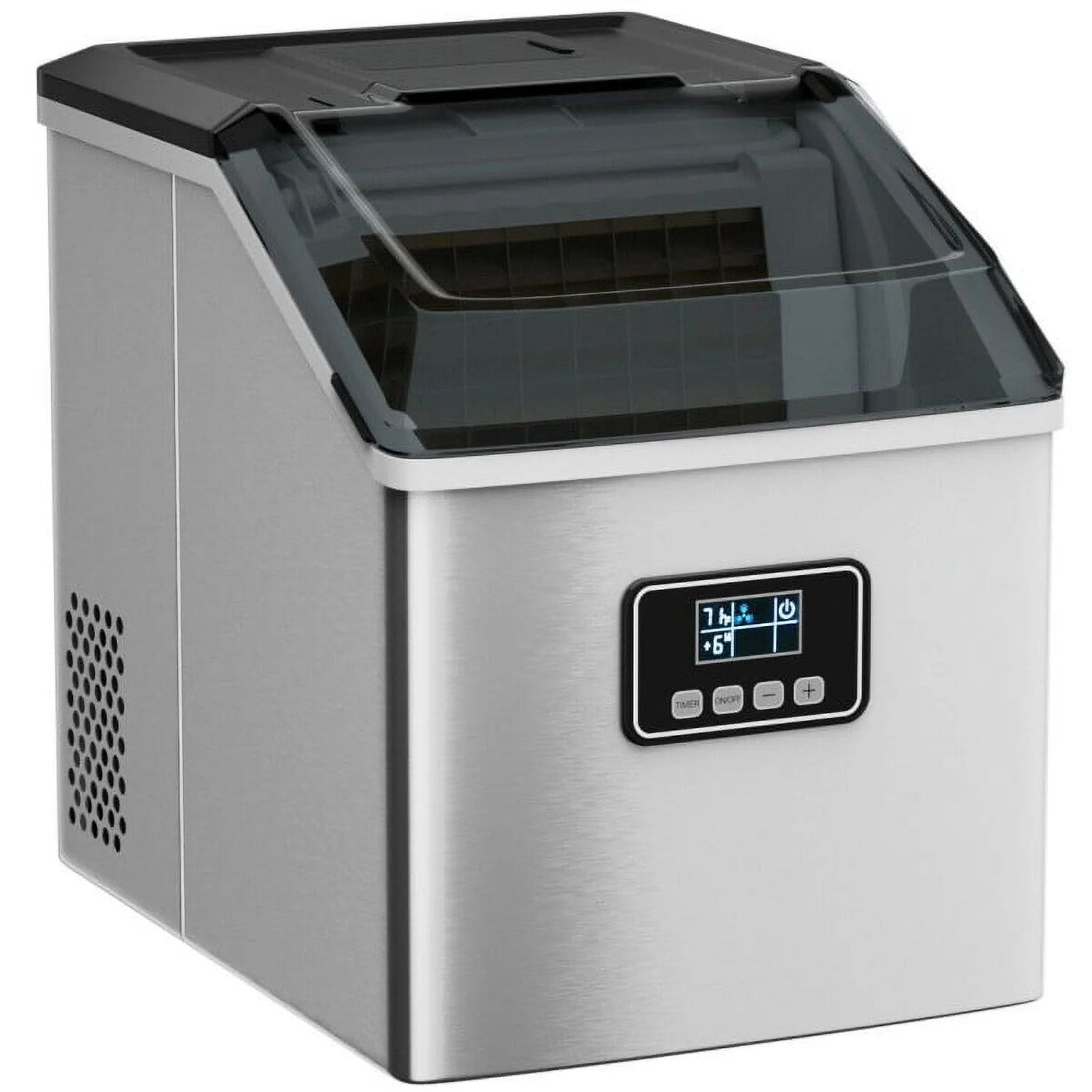Resenkos Ice Maker Machine, Machine for Making Ice Cubes, 48 lbs Stainless Self-Clean Ice Maker with LCD Display