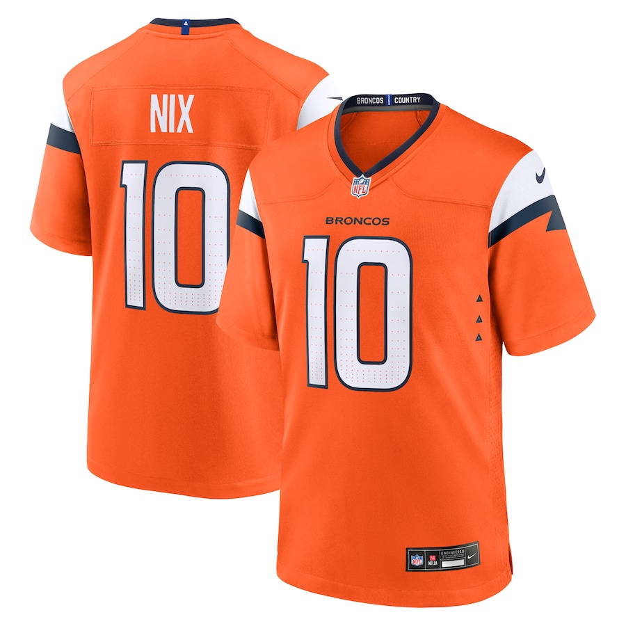 Denver Broncos Bo Nix Orange Jersey