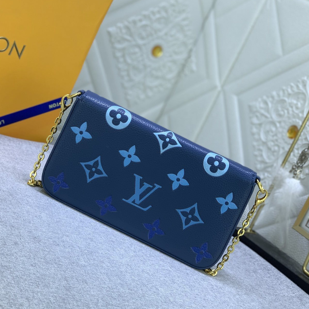 Louis Vuitton Felicie Pochette Monogram Empreinte Gradient Blue 8.3 Inches M80498