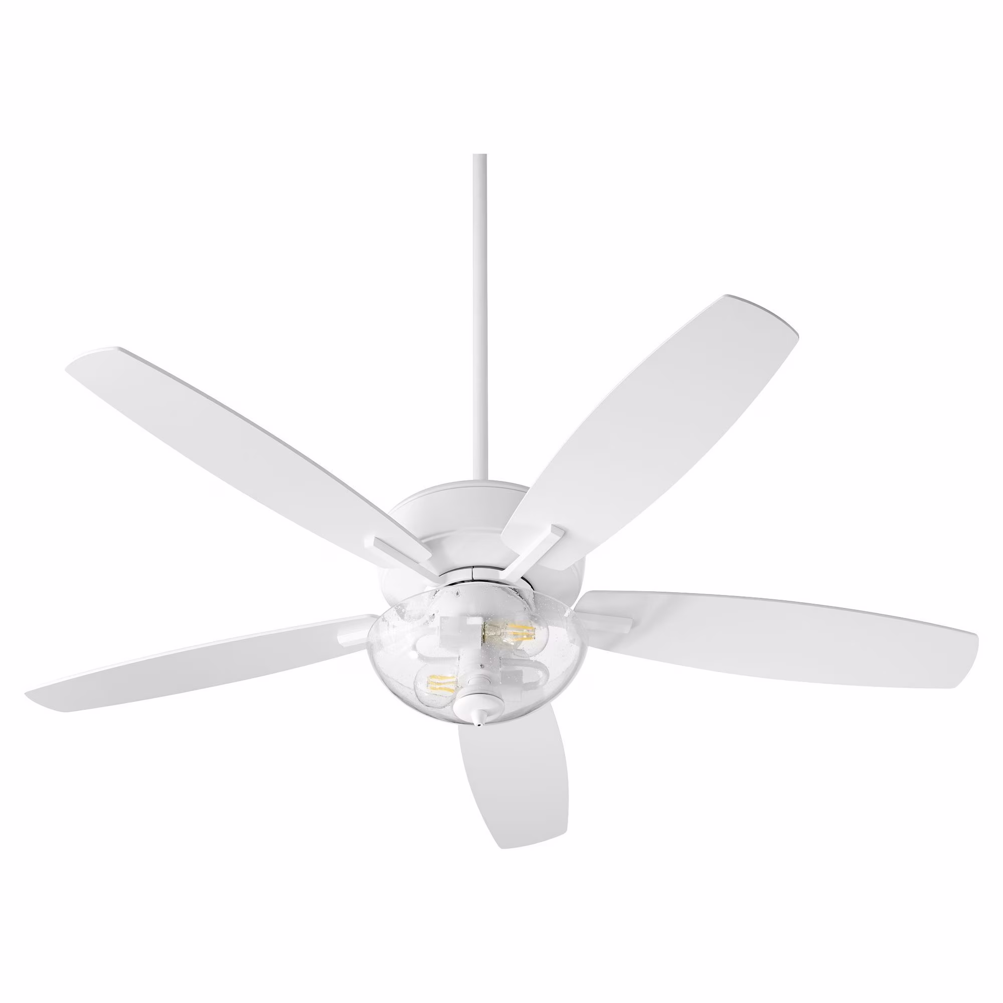 7052-269-Quorum Lighting-Breeze - 52 Inch 5 Blade Ceiling Fan with Bowl Light Kit-Noir Finish-Matte Black/Weathered Oak Blade Color