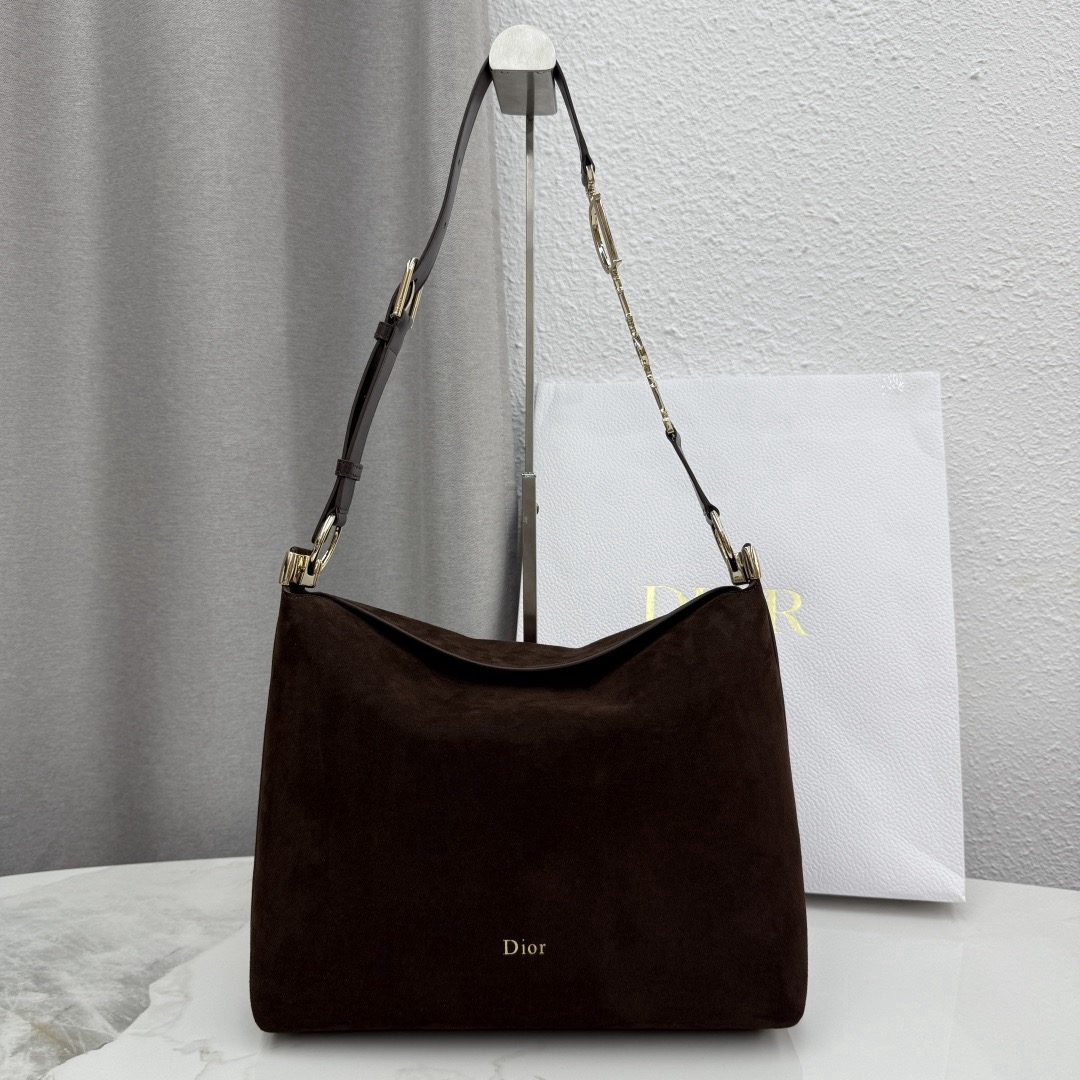 Dior Medium Diorly Bag Chocolate Suede