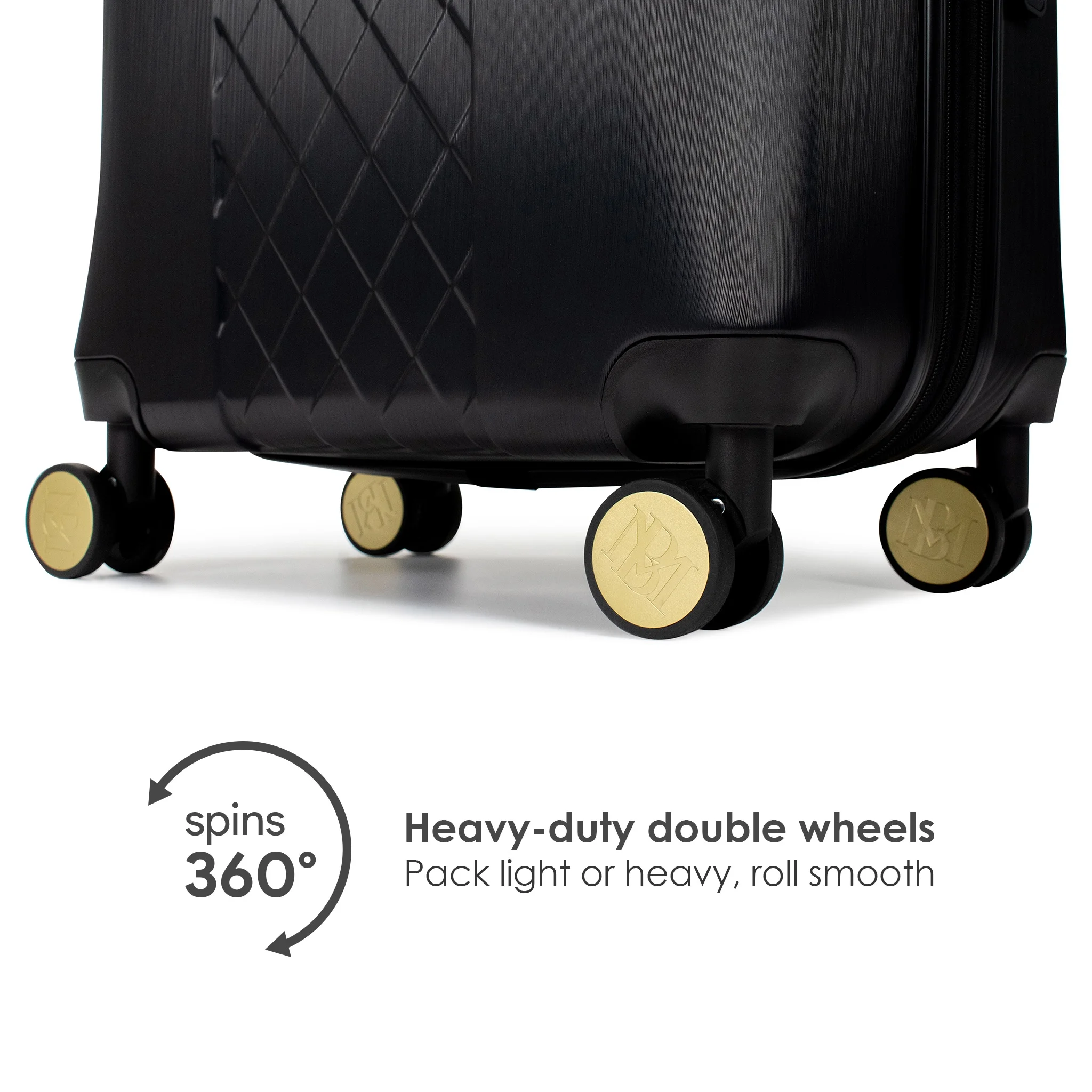 BADGLEY MISCHKA Diamond 3 Piece Expandable Luggage Set (Black)