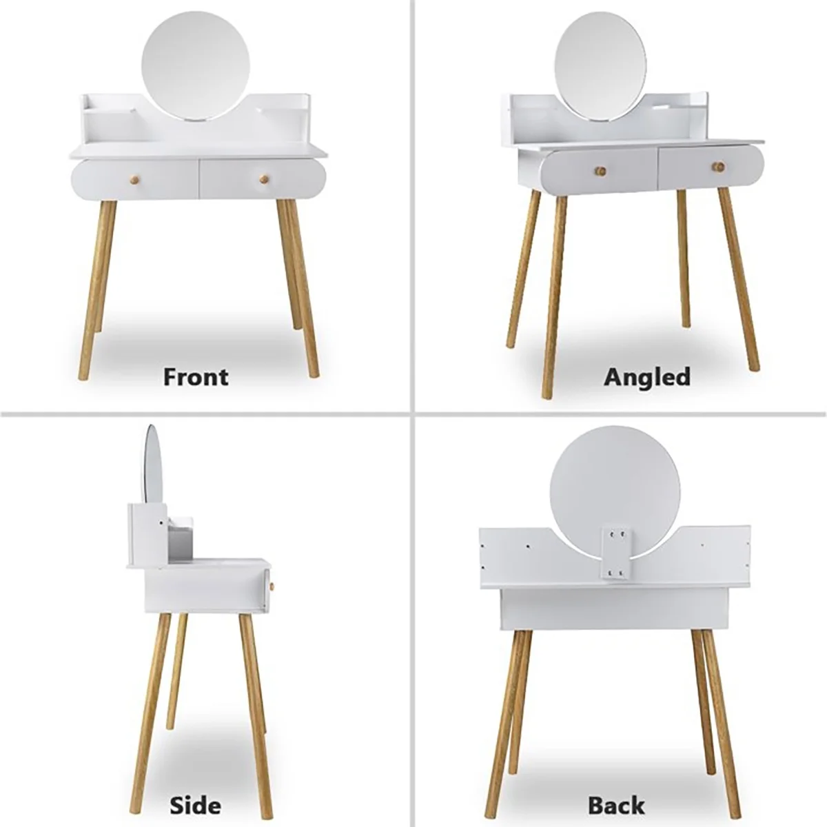 SolarSoda Vanity Table with Mirror, 2 Drawers Makeup Dressing Desk, Teen Adult(Without Stool)