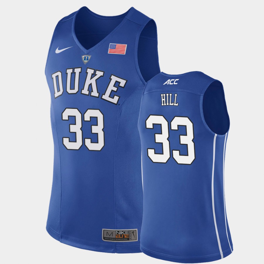 Duke Blue Devils Grant Hill Royal History Player Jersey