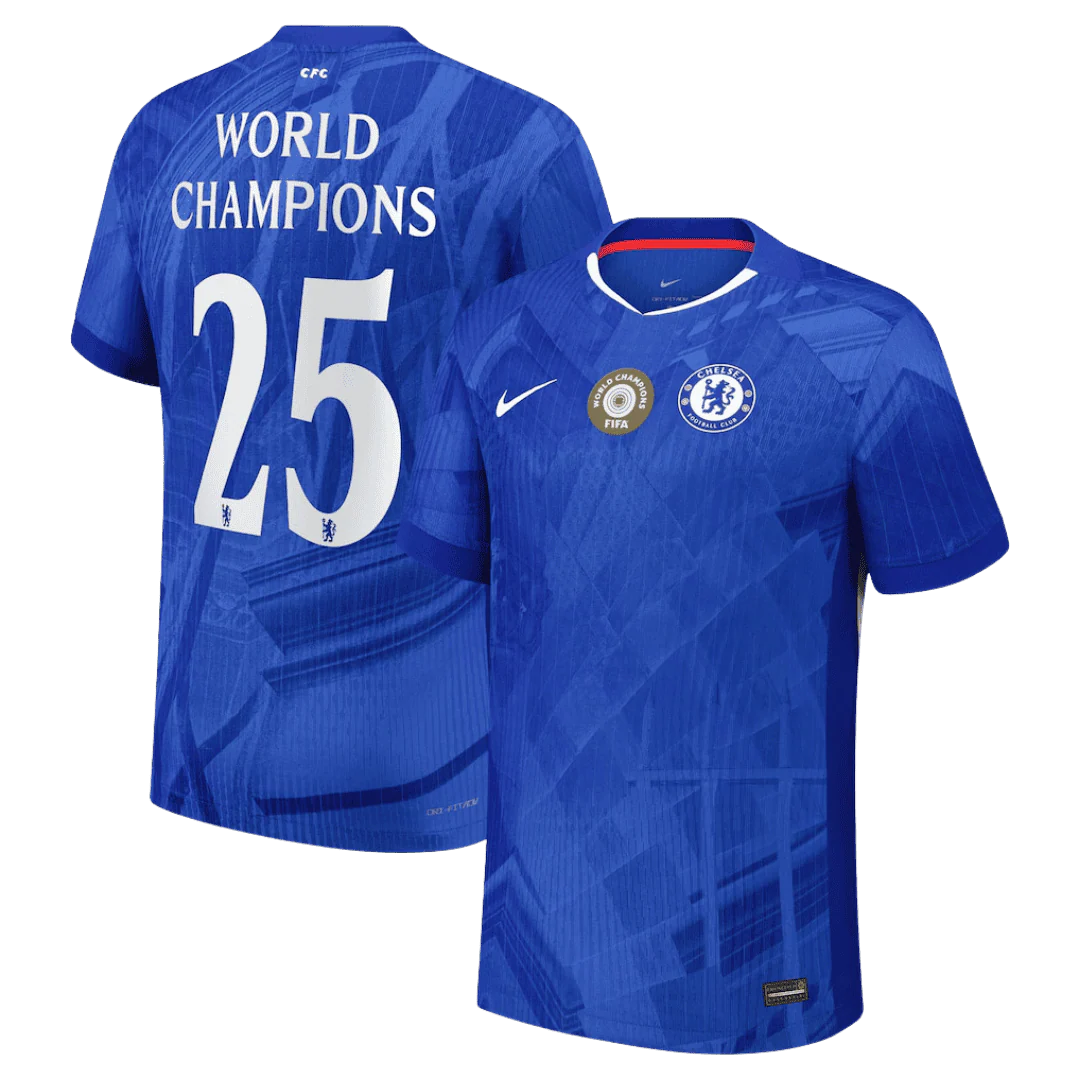 WORLD CHAMPIONS #25 Chelsea Home Player Version Soccer Jersey 2025/26