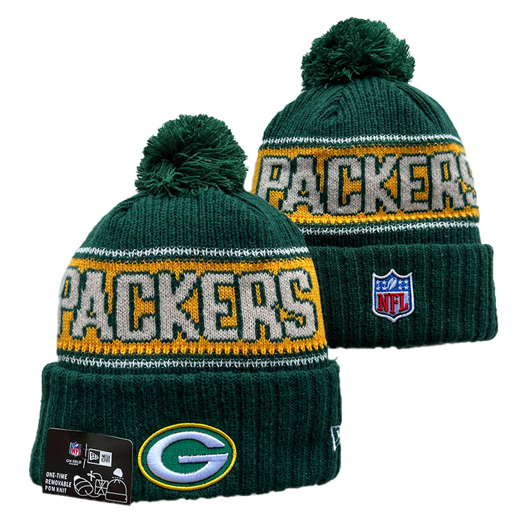 Green Bay Packers New Era Cuffed Knit Hat with Pom