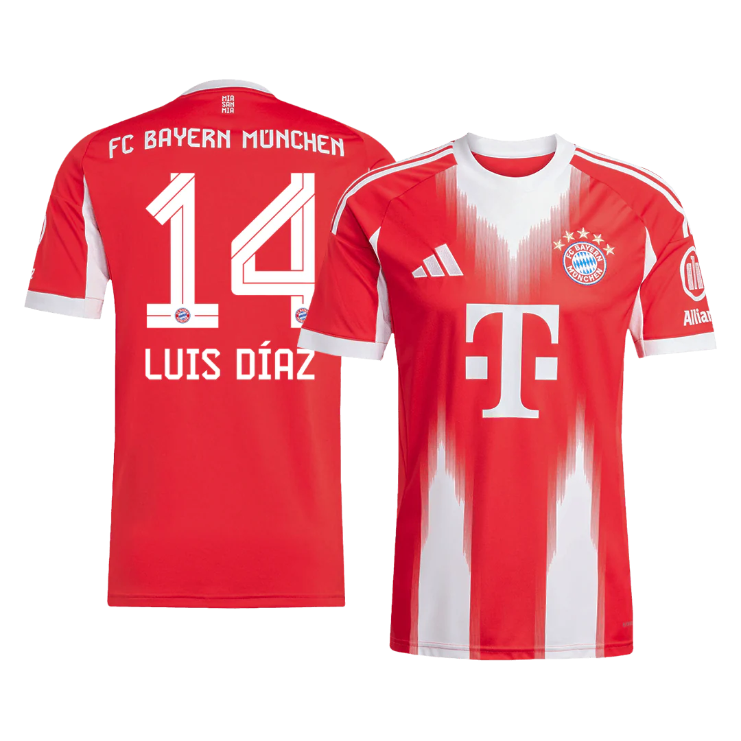 LUIS DÍAZ #14 Bayern Munich Home Soccer Jersey 2025/26